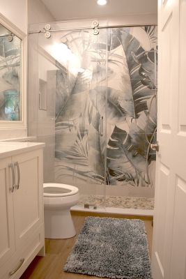 a modern bathroom that's freshly remodeled